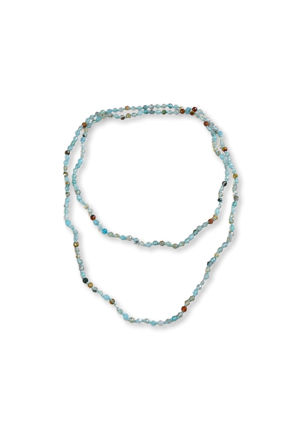 36" 4MM Aqua Blue Agate Necklace