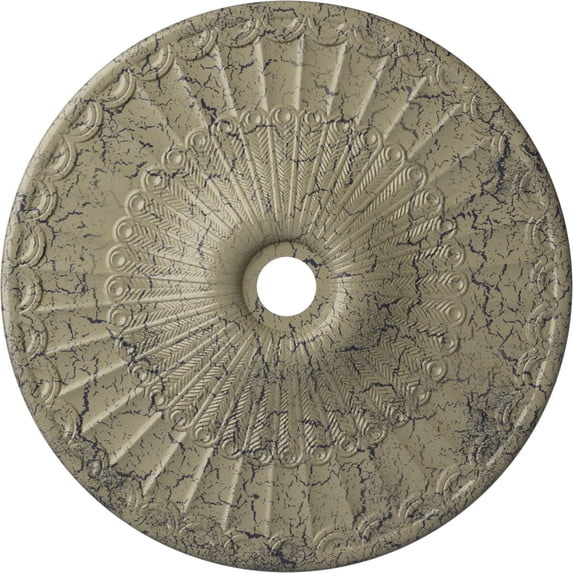 36 5/8"OD x 3 5/8"ID x 2 3/8"P Galveston Ceiling Medallion (Fits Canopies up to 4 3/4"), Hand-Painted Castle Stone Crackle