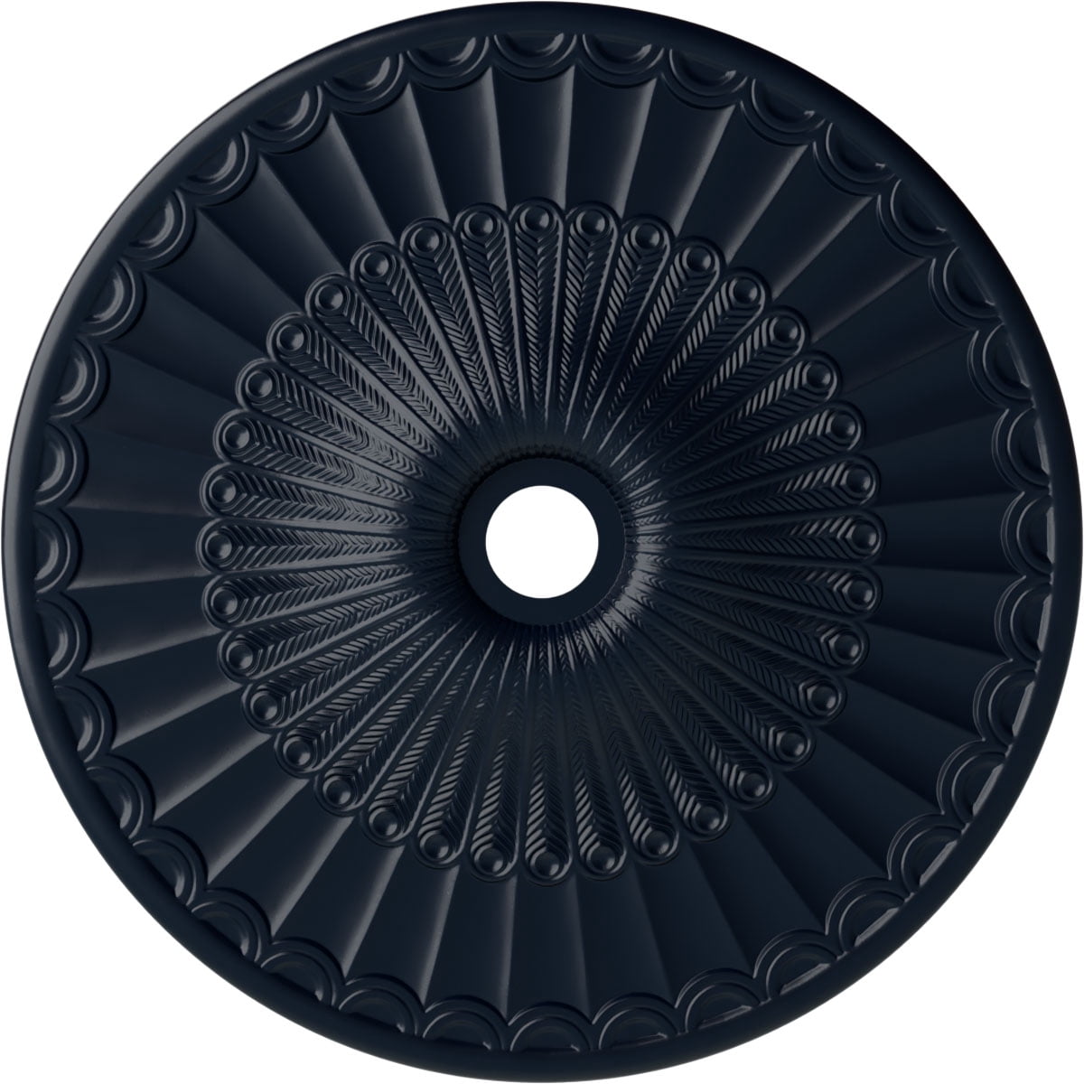 36 5/8"OD x 3 5/8"ID x 2 3/8"P Galveston Ceiling Medallion (Fits Canopies up to 4 3/4"), Hand-Painted Midnight Dream
