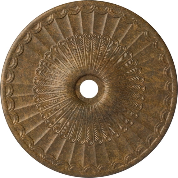 36 5/8"OD x 3 5/8"ID x 2 3/8"P Galveston Ceiling Medallion (Fits Canopies up to 4 3/4"), Hand-Painted Rubbed Bronze