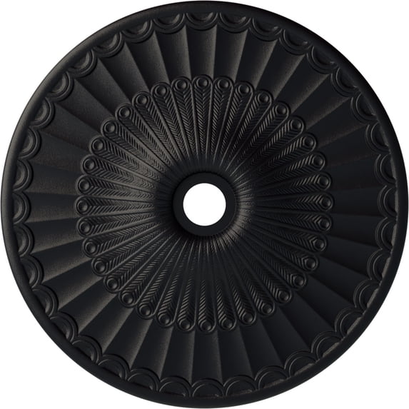 36 5/8"OD x 3 5/8"ID x 2 3/8"P Galveston Ceiling Medallion (Fits Canopies up to 4 3/4"), Hand-Painted Steel Gray