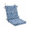 thumbnail image 1 of 36.5" Blue and White Contemporary Outdoor Square Corner Seat Cushion with Ties, 1 of 2
