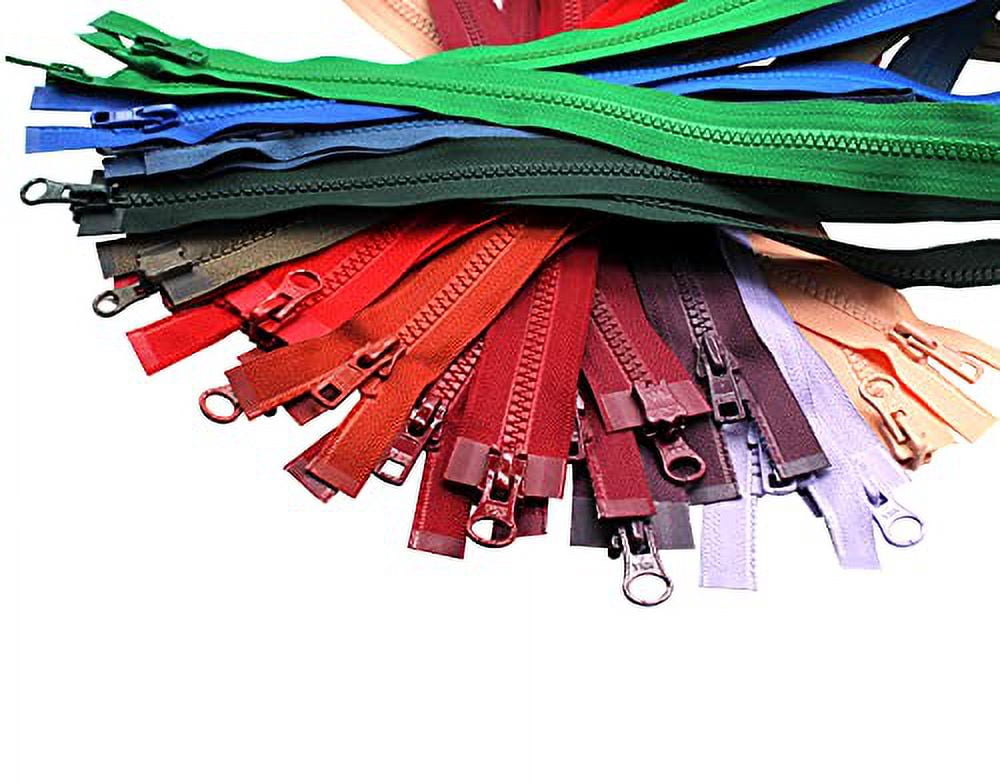 36" #5 Vislon Separating Assorted 2-Way Zippers Special - Assorted Seasonal Colors - Choose Your Quantity - Made in The United States (50)