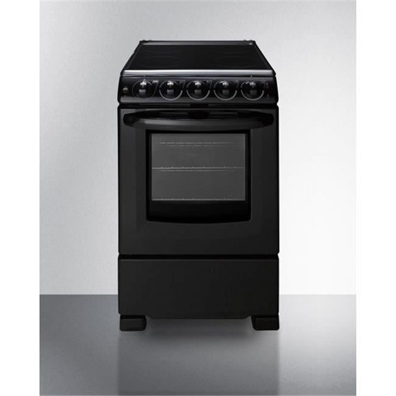 36.5 x 19.75 x 24.25 in. Electric Smooth-Top Range, Black