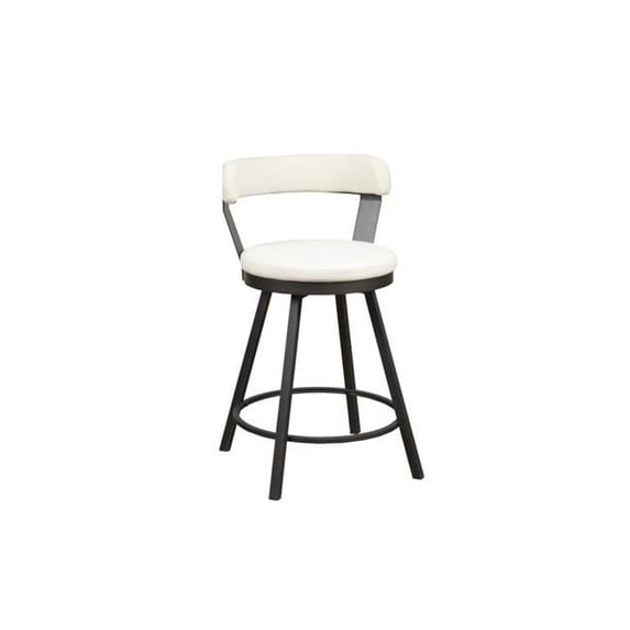 36.5 x 19 x 20.5 in. Appert Counter Height Chair - White & Black - Set of 2