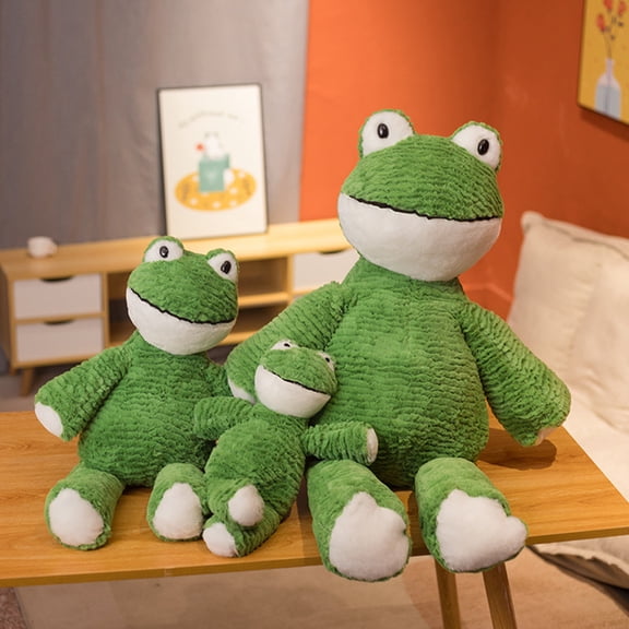 36/58cm Frog Plush Toy Lovely Smile Expression PP Cotton Filled Creative Sofa Ornament Sleeping Accompany Appease Stuffed Animal Frog Plushie Figure Doll Kids Girls Gift