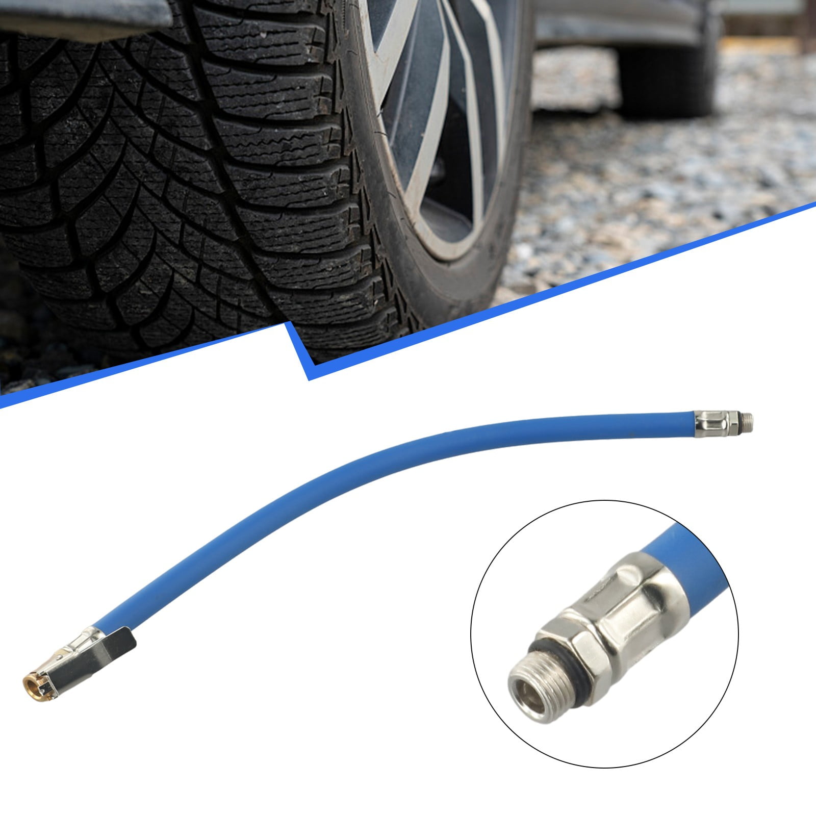 Tire Inflator Hose, 23 Inch/60c Tire Inflator Extension Tube Tyre Pup Quick Inflation Chuck