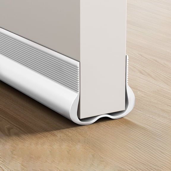 36.6 Inch PVC Under Door Draft Stopper, Slide-On Weather Stripping Door Sweep with Double-Sided Tape, Noise, Wind & Insect Blocker for Bedroom & Home Use