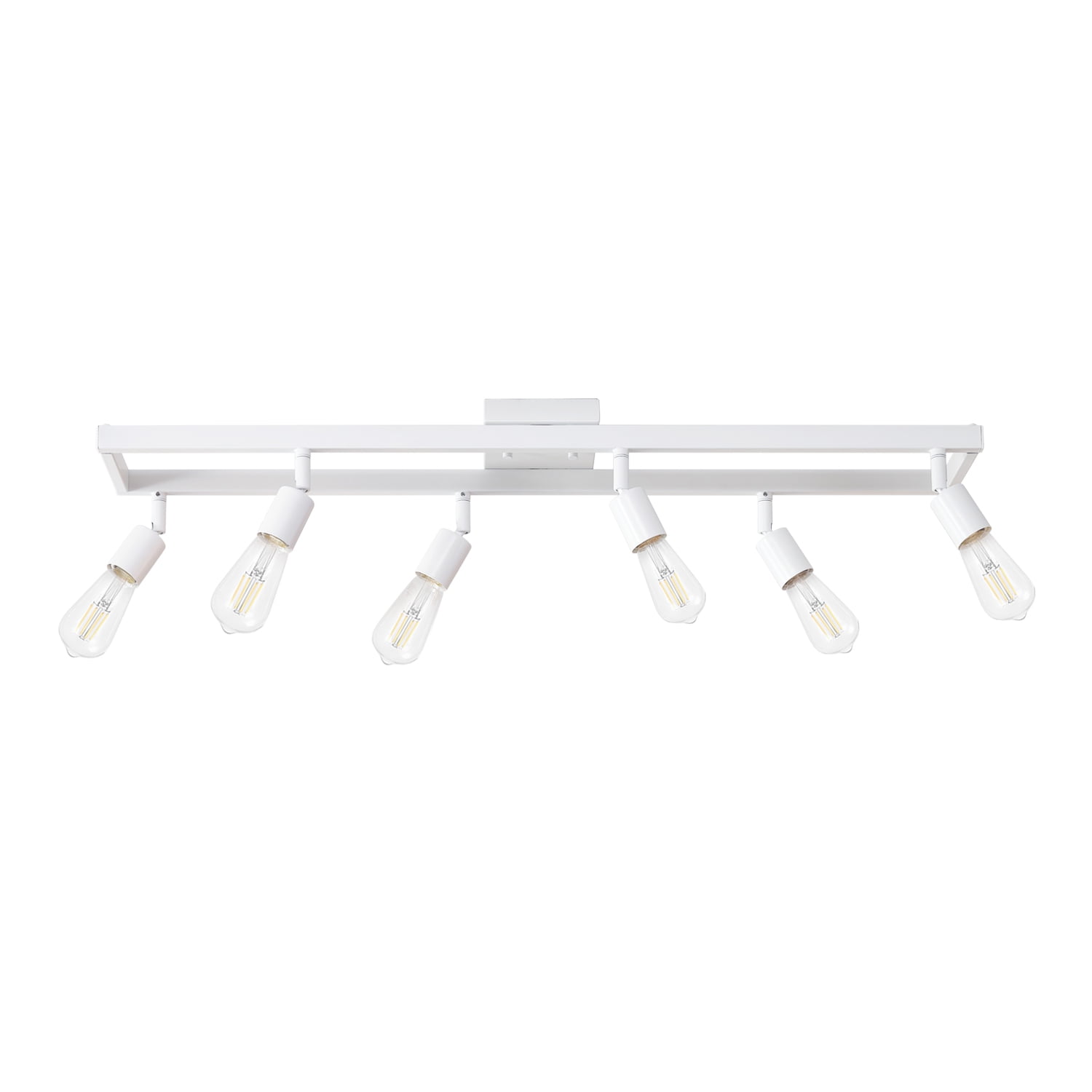 Globe Electric Farmhouse Style 36" 6-Light Matte White Track Light Pivoting Track Heads