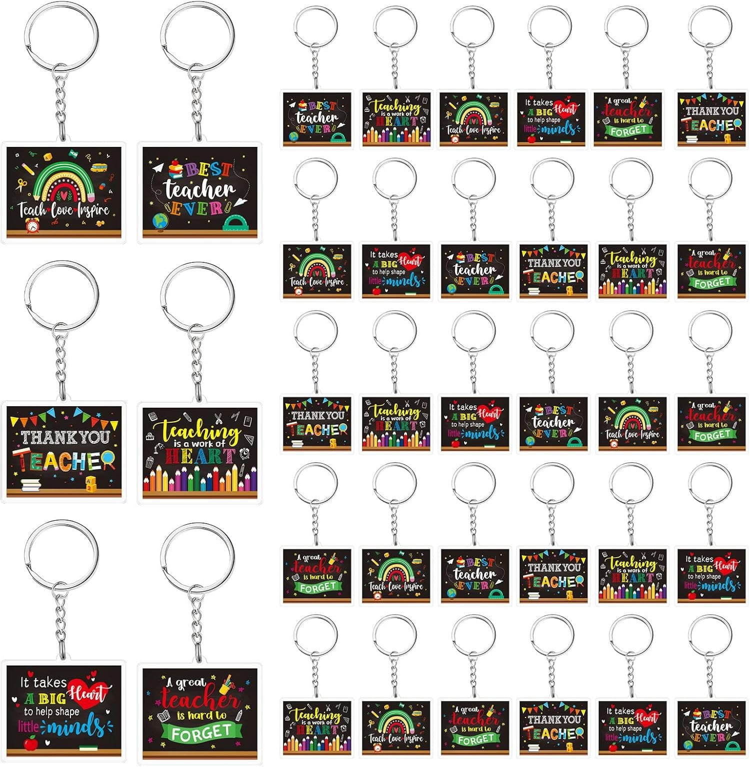 Pace Count Keychains 36/60/ 72 count Teacher Keychains Bulk Teachers Appreciation Gifts in ...