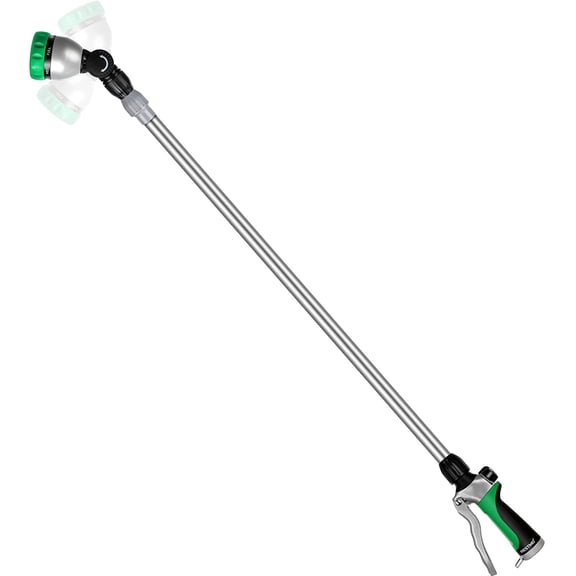 36-60 Metal Watering Wand, Long Telescopic Tube | 180 Adjustable Ratcheting Head | 7 Spray Patterns | Flow Control, Perfect Garden Hose Sprayer to Water Hanging Baskets, Shrubs, Green