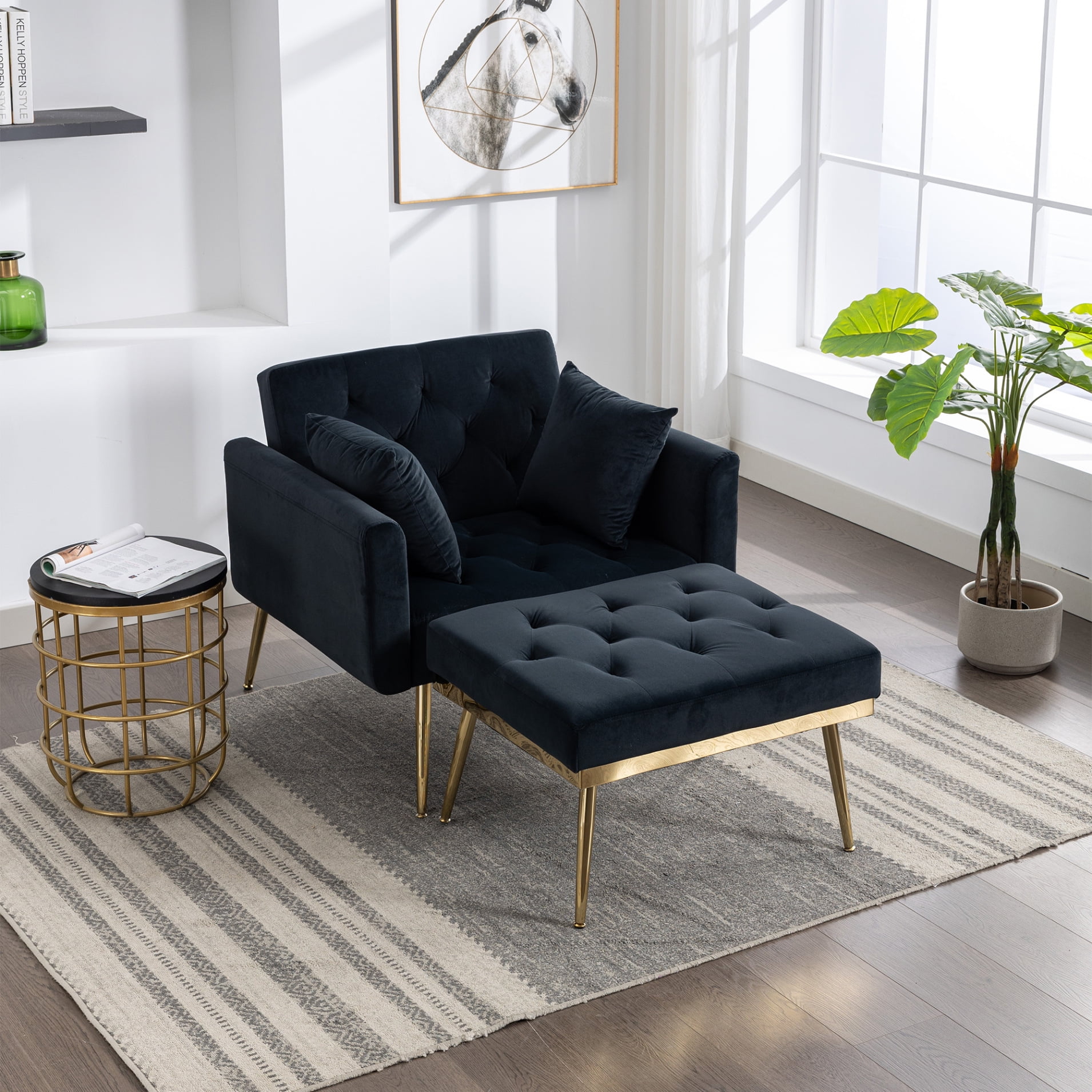 36.61 Wide Modern Accent Chair With 3 Positions Adjustable