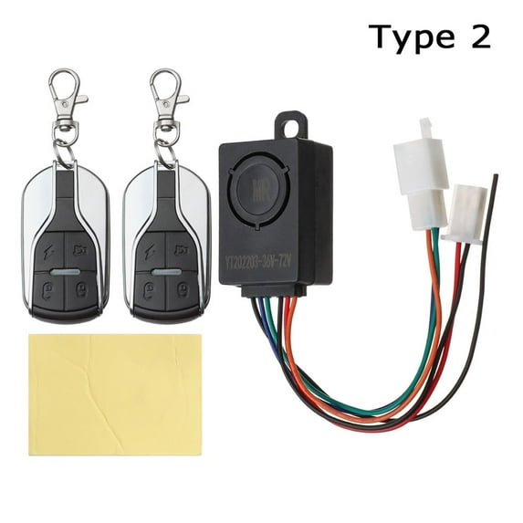 36-72V Anti-Theft Replacement Universal E-Bike Alarm System Electric Bicycle Security Motorcycle Scooter With Two Remote Control TYPE 2