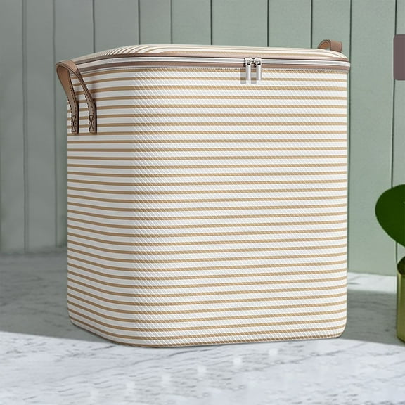 36.96 Gal Pattern Storage Box - Portable Wardrobe Organizer with Zipper for Home, Closet, & Blanket Storage