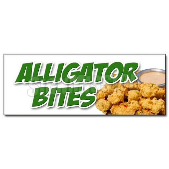 36" ALLIGATOR BITES DECAL sticker gator florida fried snack fresh delicious