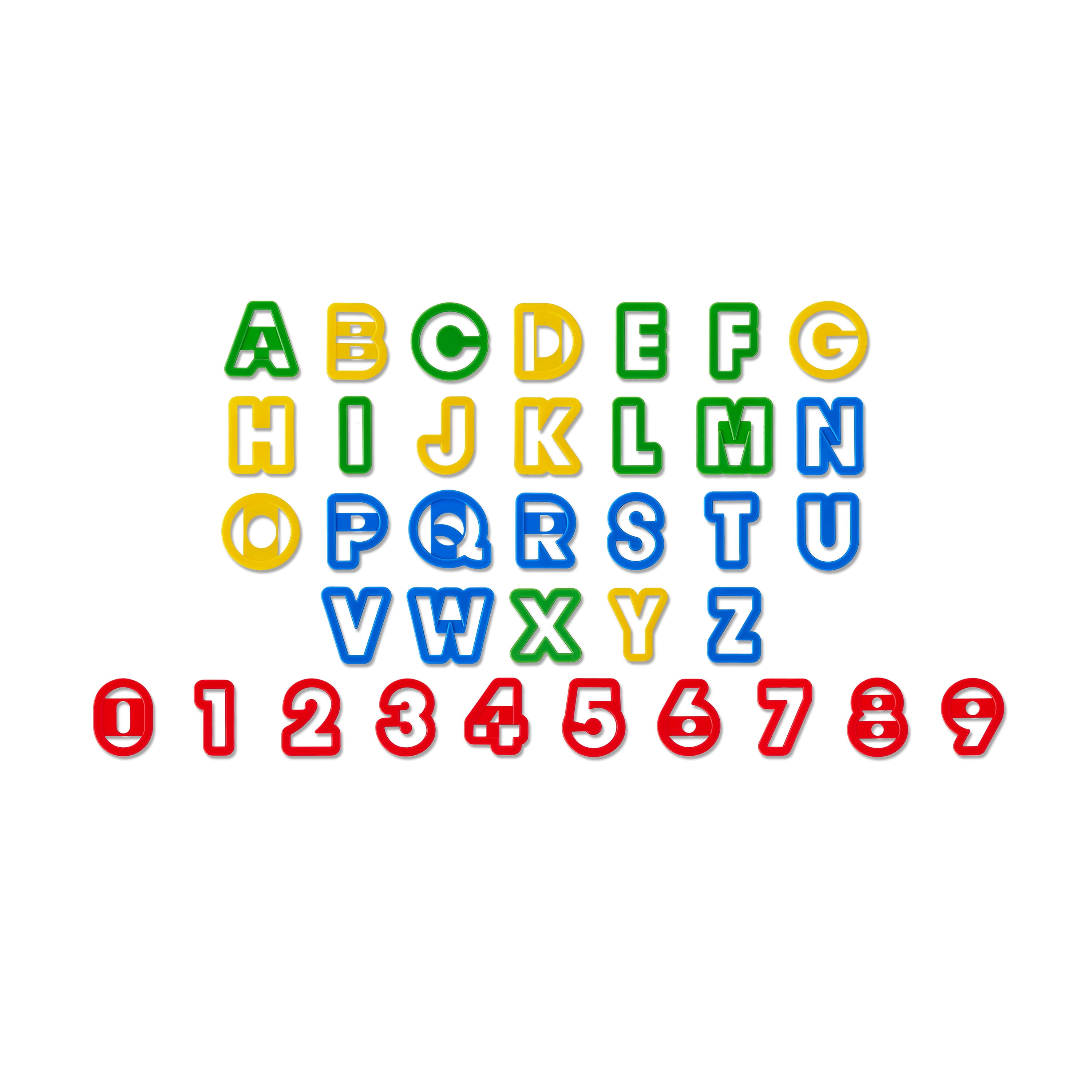 Alphabet and Number Plastic Cookie Cutter Set, 36 Pieces, by Way To Celebrate