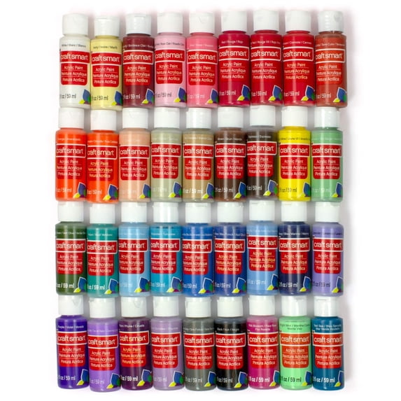 Paint Color Assorted Craft Smart 36 Assorted Acrylic Paint Set - Non-Toxic Paint For Drawing ...