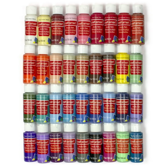 36 Assorted Acrylic Paint Set by Craft Smart - Non-Toxic Paint For Drawing - Painting - Art & Crafts Supplies - 1 Pack