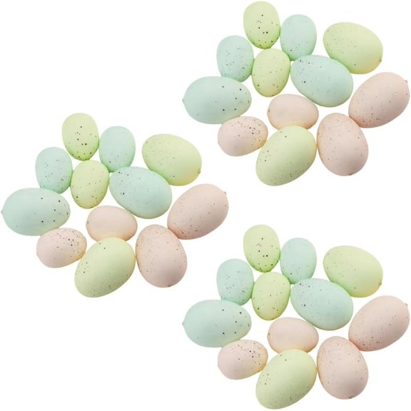 36 Assorted Pastel Blue Pink and Green Easter Egg Display Set: Speckled Eggs - Ideal for Easter Decor, Baby Showers, and Spring Displays