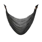 Gorgeous Home Linen K36 Elegant Voile Sheer Waterfall Swag Valance with Bronze Grommets, 36 x 16, 1-Piece Black