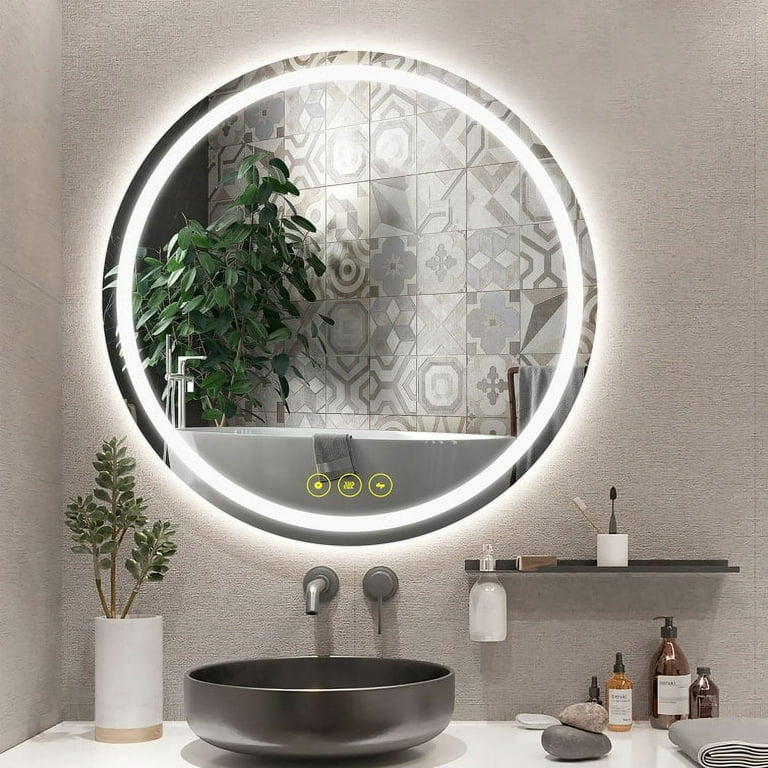 36"Backlit LED Bathroom Mirror,Dimmable Anti-Fog Mirror for Wall Mounted - Walmart.com