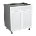 thumbnail image 1 of 36" Base Cabinet Double Door Single Drawer with Shaker White Matte door, 1 of 5