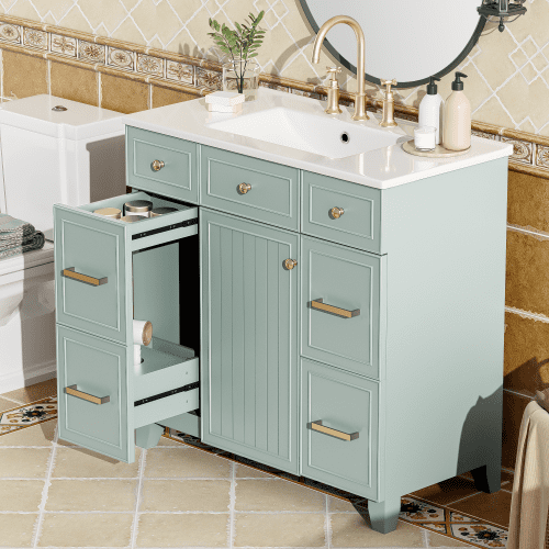 36" Bathroom Vanity Cabinet with Sink Top Combo Set, Modern ...
