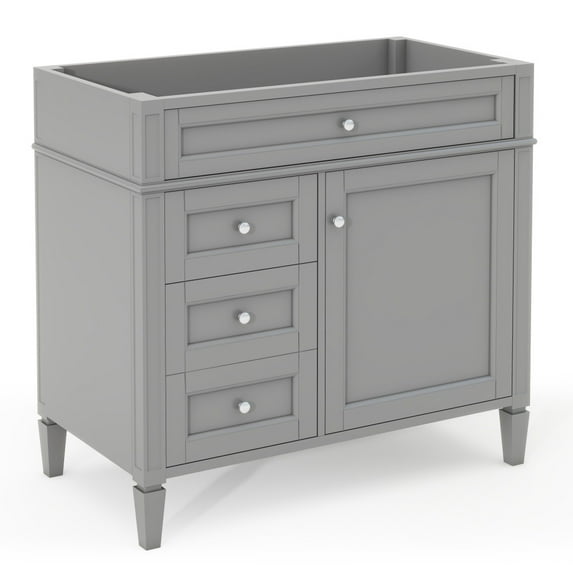 36" Bathroom Vanity Cabinet with 2 Drawers and 1 Tip-out Drawer, Modern Wood Storage Cabinet