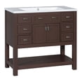 36" Bathroom Vanity Cabinet with Top Sink, Modern Storage Cabinet with ...
