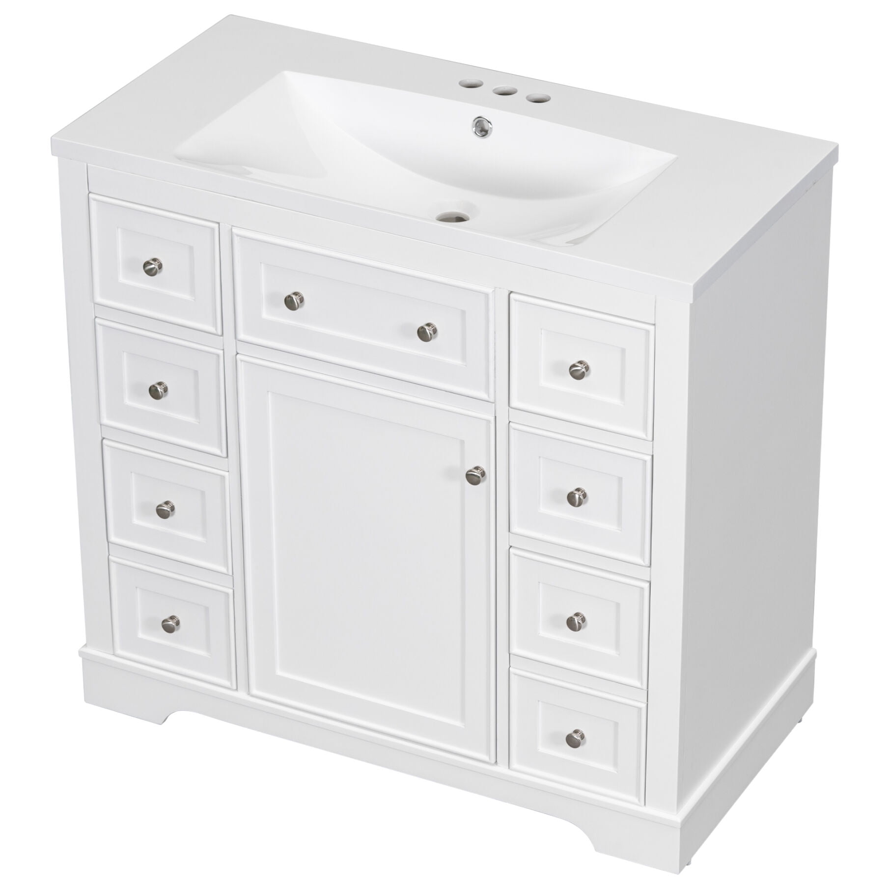 36" Bathroom Vanity with Shaker SingleSink, Undermount with