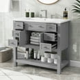 36'' Bathroom Vanity with Sink, Bathroom Sink Cabinet with 6 Drawers ...