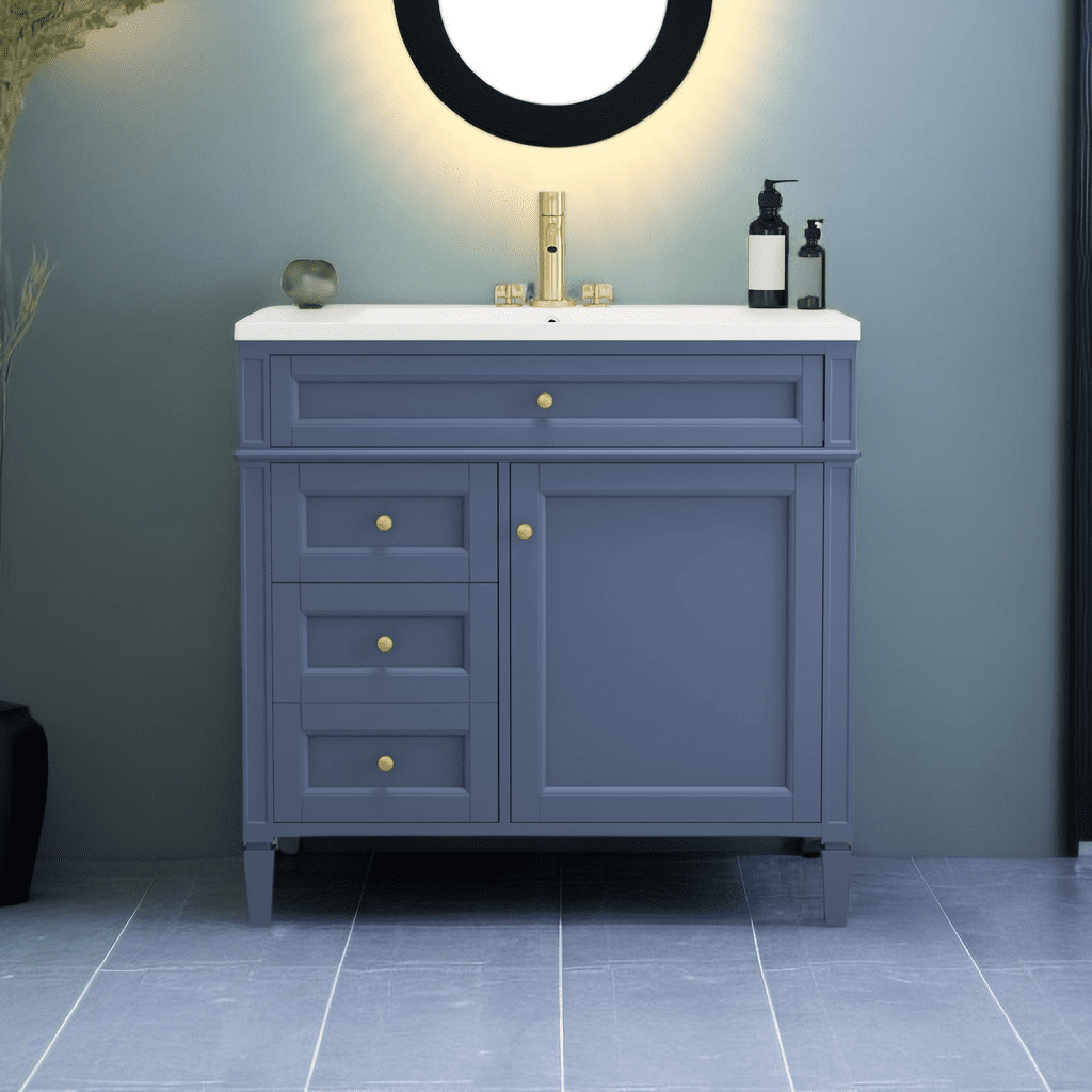 36" Bathroom Vanity with Sink Top,Modern Freestanding Bathroom Vanities