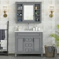 thumbnail image 1 of 36'' Bathroom Vanity with Top Sink, Freestanding Single Sink Bathroom Vanity with Gray Mirror Cabinet, Modern Bathroom Storage Cabinet with 2 Soft Closing Doors and 3 Drawers, Gray, 1 of 9