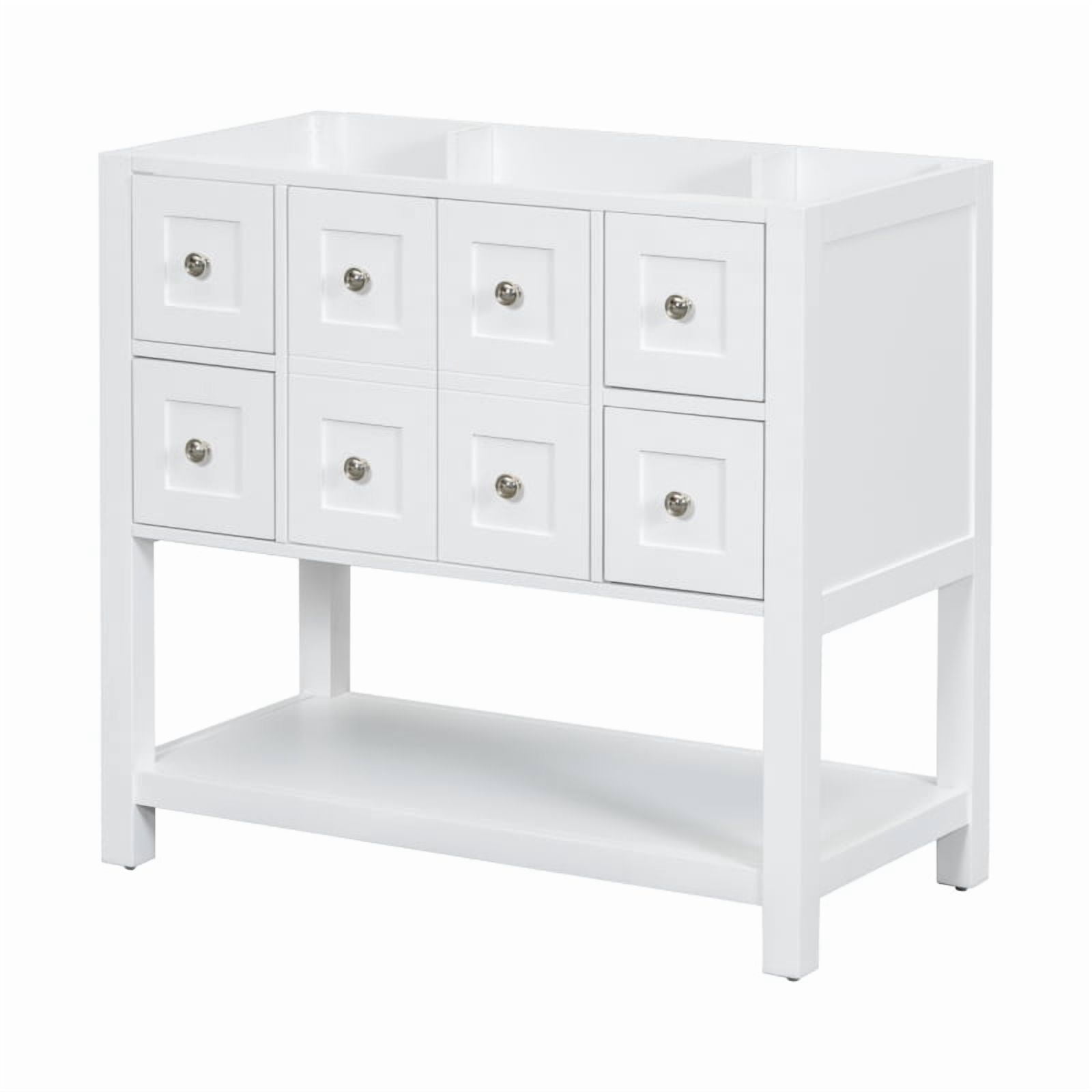 36'' Bathroom Vanity with Undermount Sink,Free Standing Vanity Set with 4 Drawers& Soft Closing Doors,Solid Wood Frame Bathroom Storage Cabinet (Same as SW000123AAE)