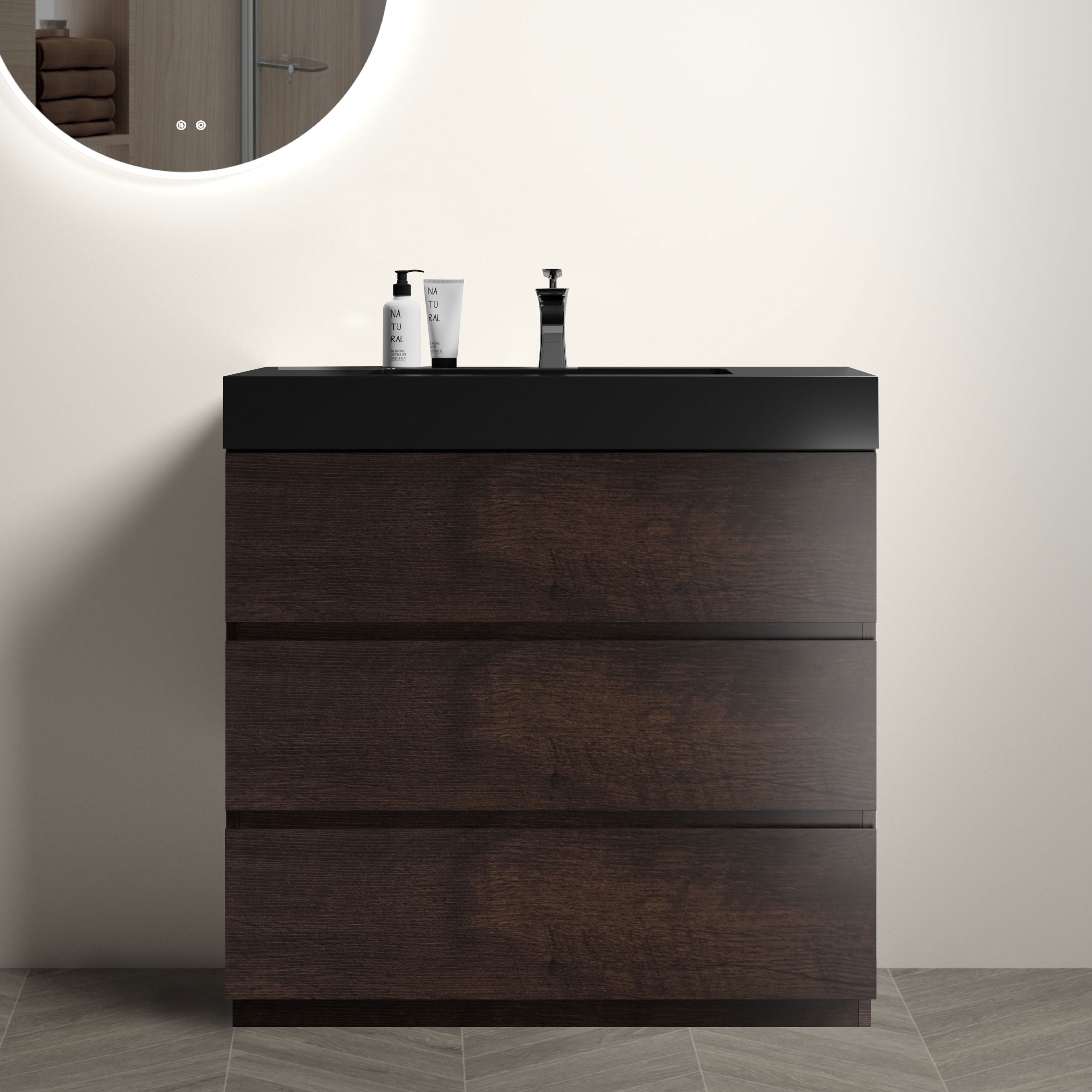 36" Bathroom Vanity With Sink, Freestanding Bathroom Vanity Sink Combo ...