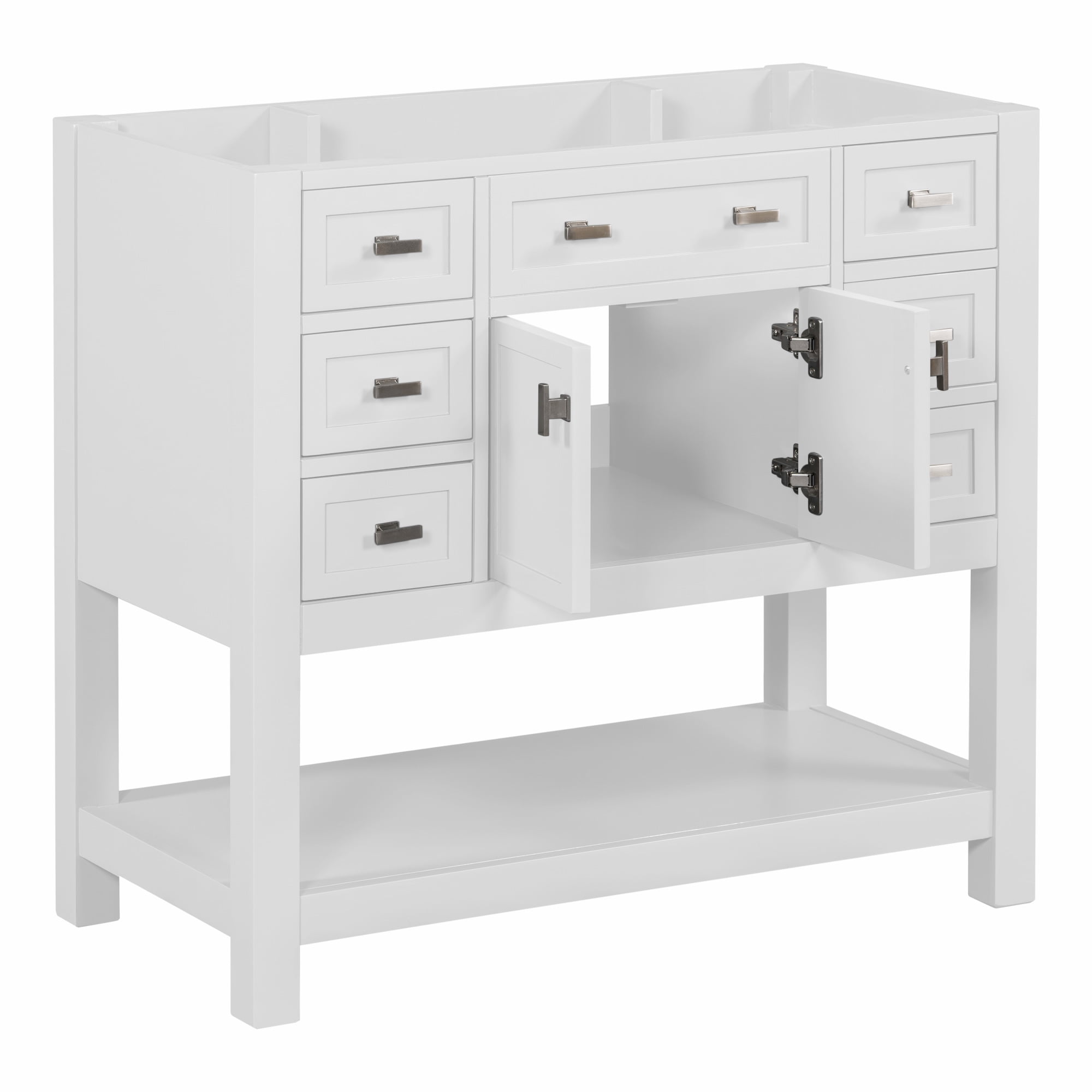 36'' Bathroom Vanity Without Top Sink, White Cabinet Only, Modern Bathroom Storage Cabinet With ...