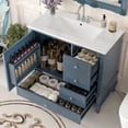thumbnail image 1 of 36" Bathroom Vanity with Ceramic Sink, Freestanding Storage Cabinet with Drawers and Shelves, Blue Gray, 1 of 8