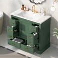 thumbnail image 1 of 36" Bathroom Vanity with Sink Combo, Six Drawers, Multi-Functional Drawer Divider, Adjustable Shelf, Green, 1 of 12