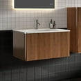 36" Bathroom Vanity with Sink, Modern Floating Vanity with Push Open