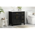 thumbnail image 1 of 36" Bathroom Vanity with Sink Top, Modern Bathroom Storage Cabinet with Two Doors and Three Drawers, Bathroom Vanity Cabinet, Black, 1 of 7