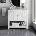 thumbnail image 1 of 36'' Bathroom Vanity with Top Sink,Modern Bathroom Storage Cabinet with 2 Soft Closing Doors and 6 Drawers,Single Sink Bathroom Vanity, 1 of 6