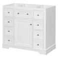 thumbnail image 1 of 36" Bathroom Vanity without Sink, Modern Bathroom Cabinet Base with One Cabinet and Six Drawers, Solid Wood Bathroom Cabinet for Bathroom, White, 1 of 9