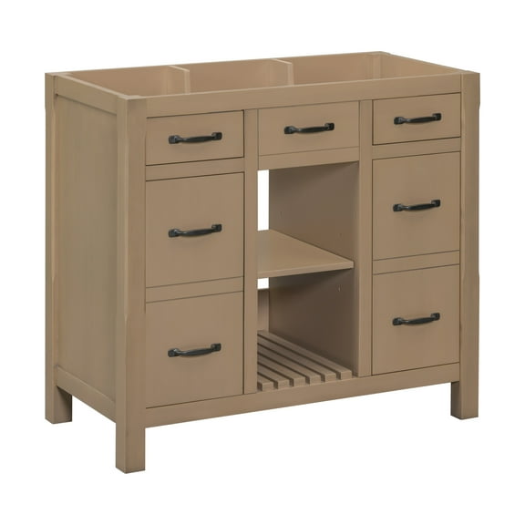 36''Bathroom Vanity without Sink,Modern Bathroom Storage Cabinet with 2 Drawers and 2 Cabinets,Wood