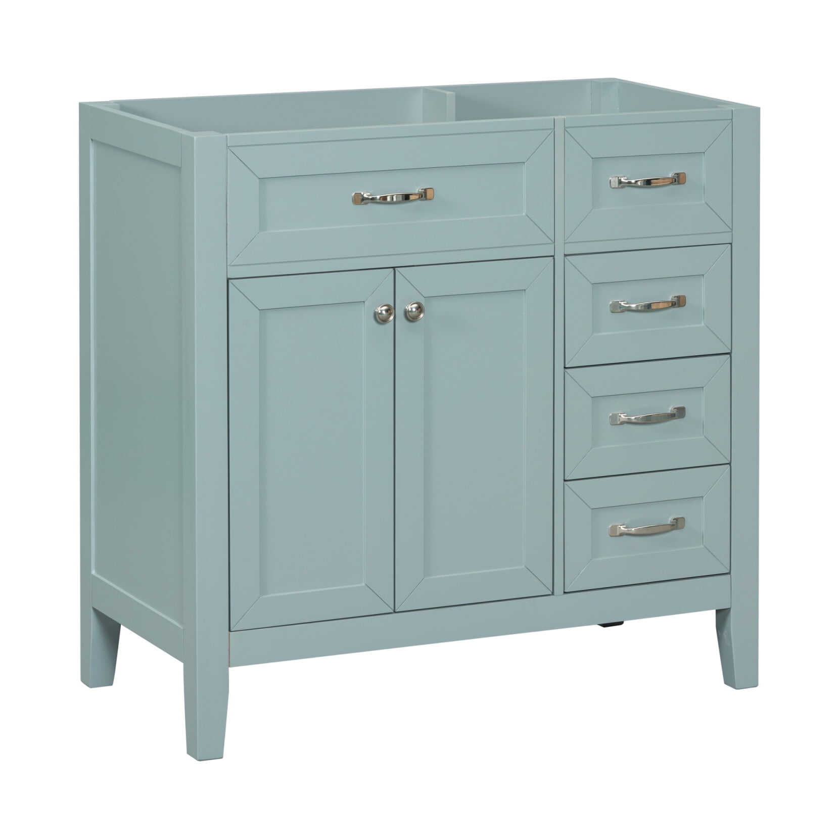36" Bathroom Vanity without Sink, Modern Storage Cabinet with Double Doors & 3 Drawers ...