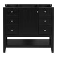 thumbnail image 1 of 36" Bathroom Vanity without Sink with a Storage Table Below, Modern Bathroom Cabinet Base with One Cabinet and Three Drawers, Solid Wood Bathroom Cabinet for Bathroom, Black, 1 of 9