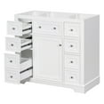 thumbnail image 1 of 36" Bathroom Vanity without Sink, Vanity Cabinet Without Top, Bathroom Cabinet with Door Adjustable Shelf and 6 Drawers, Cabinet Base Only, White, 1 of 9