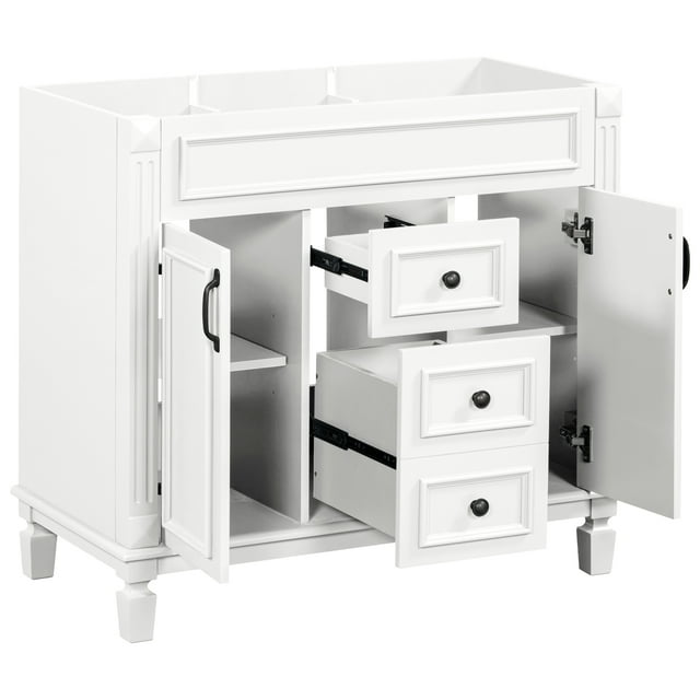 36" Bathroom Vanity without Top Sink, Cabinet only, Modern Bathroom Storage Cabinet with 2 Soft Closing Doors and 2 Drawers
