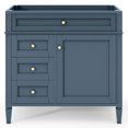 thumbnail image 1 of 36'' Bathroom Vanity without Top Sink, Modern Bathroom Storage Cabinet with 2 Drawers and a Tip-out Drawer, Grey Blue, 1 of 7