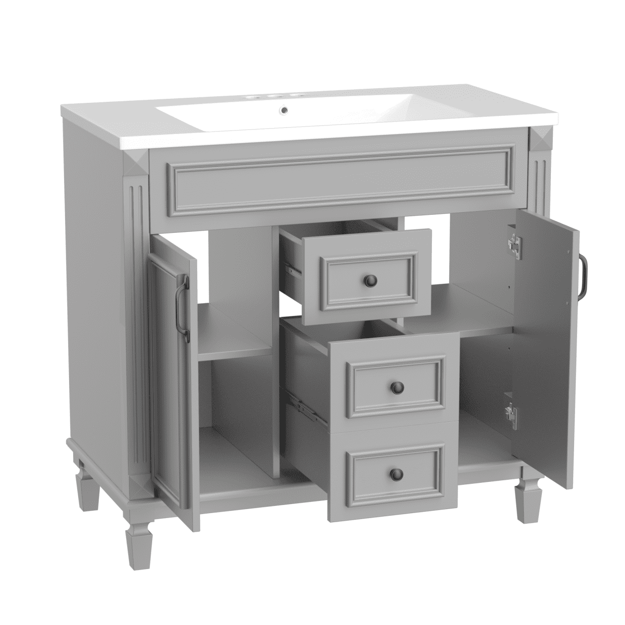 36'' Bathroom Wood Vanity without Top Sink, Cabinet only, Modern ...