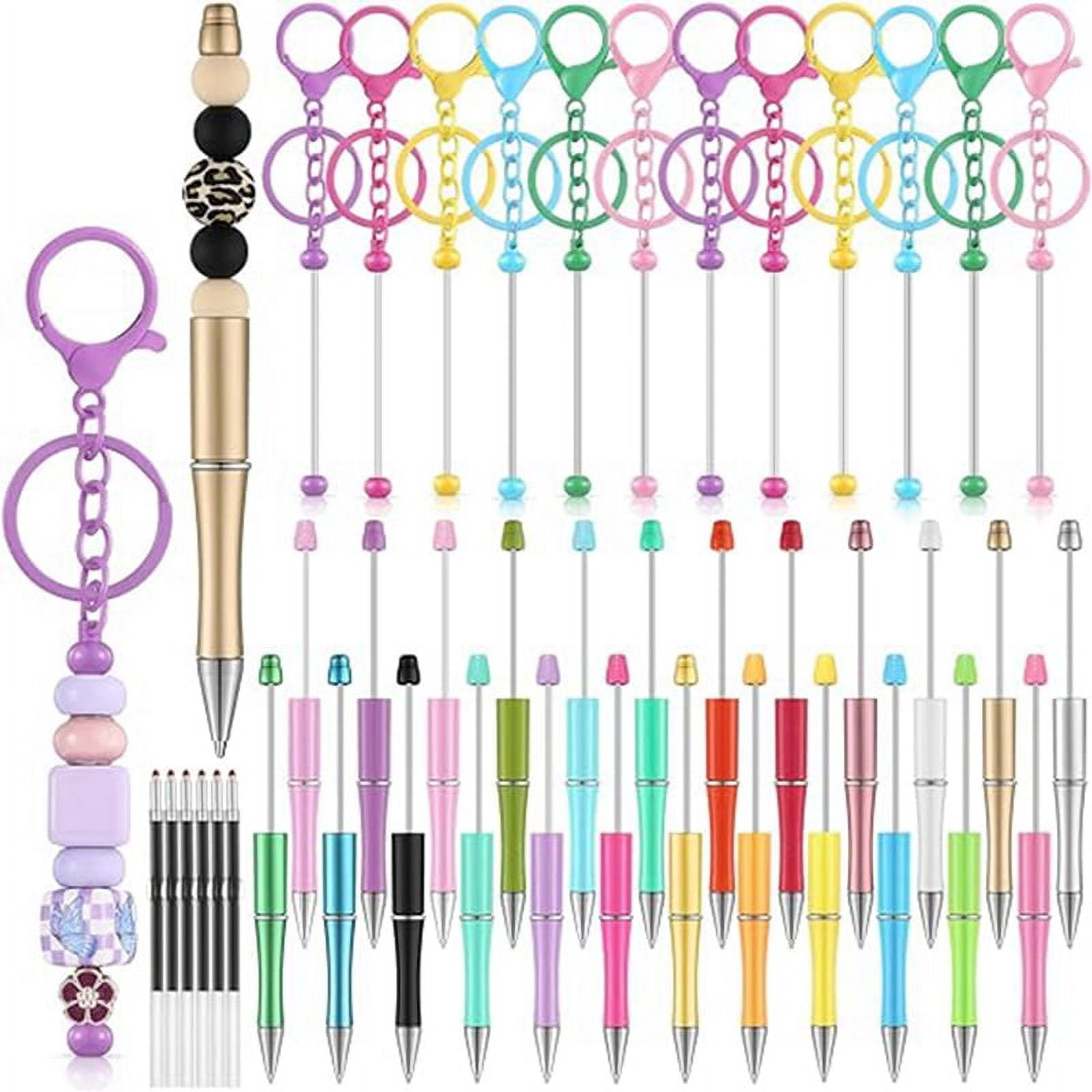 36 Beaded Pen Beaded Keychain Strips 12 Beadable Keychain Strips 24 ...